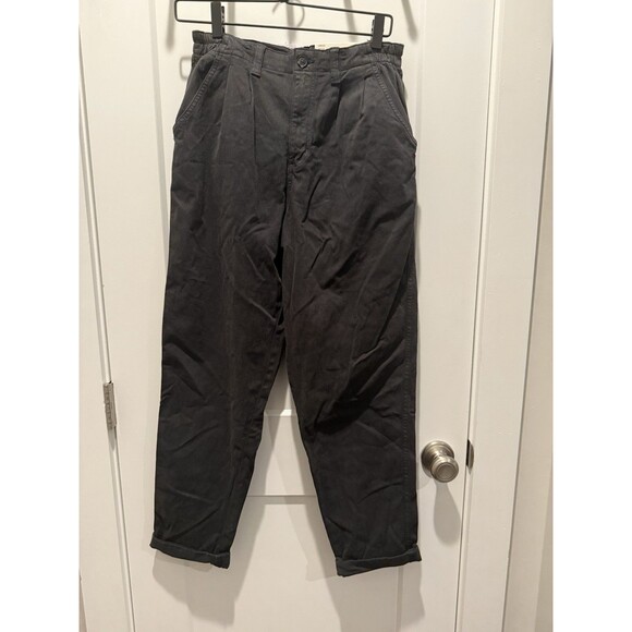 Women’s American Eagle Black Stretch Waist Mom Twill Pants 8 Long Versatile - Picture 1 of 6